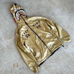 Bape Gold Shark Hoodie Jacket